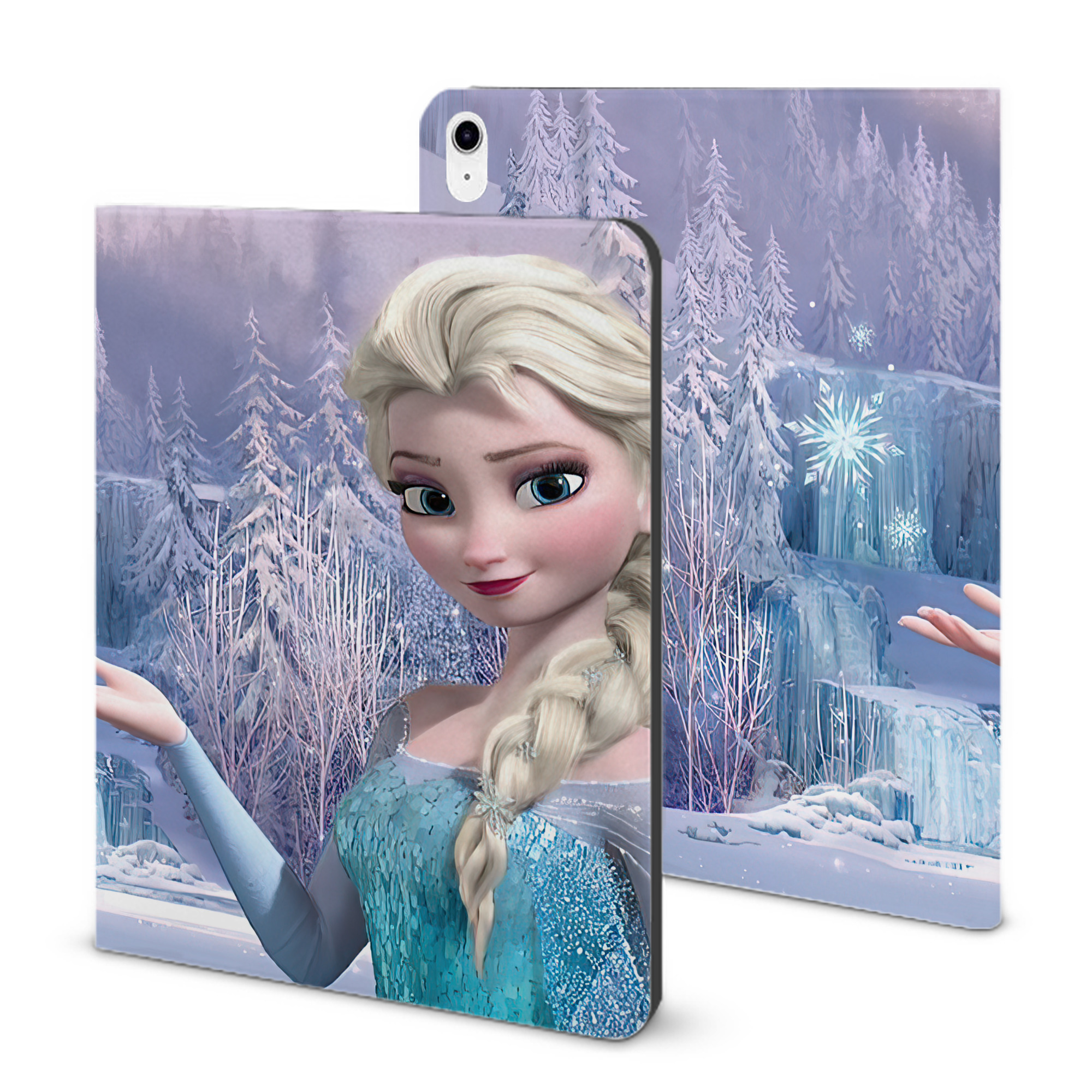 （画像用） アナと雪の女王 アンナ エルサ Frozen Anna Elsa IPad ケース ブック型 PUレザー TPU 耐衝撃 軽量 薄型 ペン収納なし 全面保護 IPad 各モデル対応